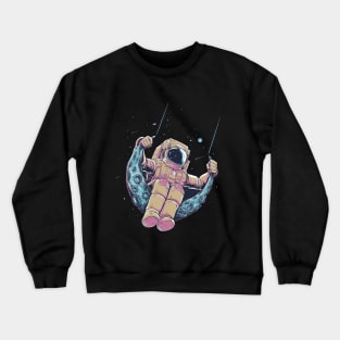 Astronaut Swinging From The Moon Crewneck Sweatshirt